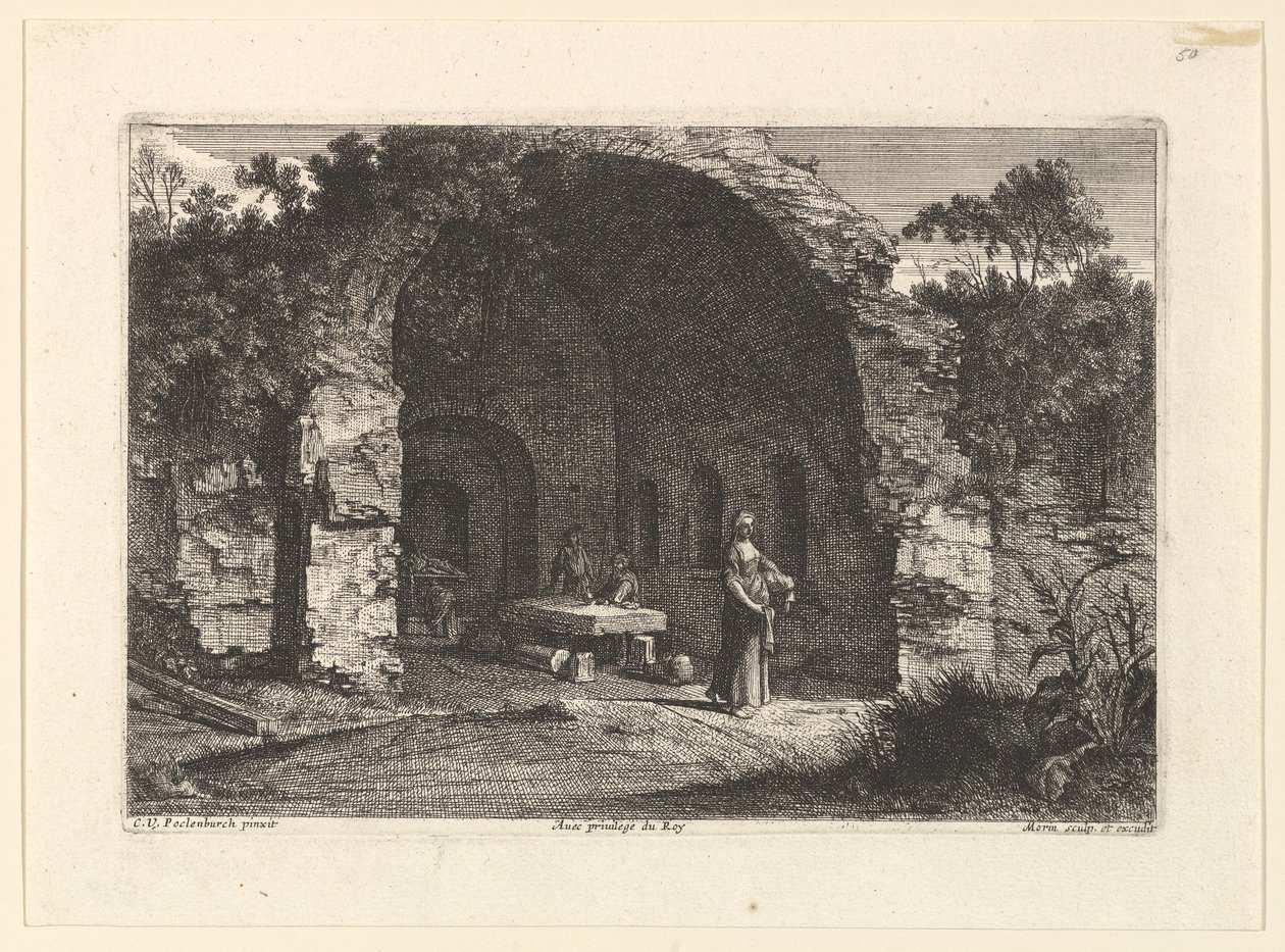 La Caffarella vagy Grotte dEgerie. alkotó: Jean Morin