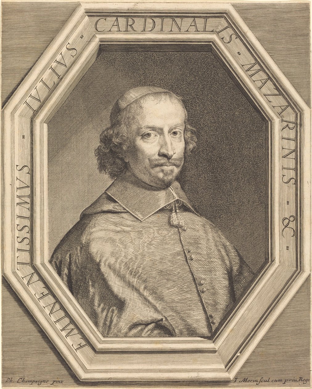 Mazarin bíboros alkotó: Jean Morin after Philippe de Champaigne