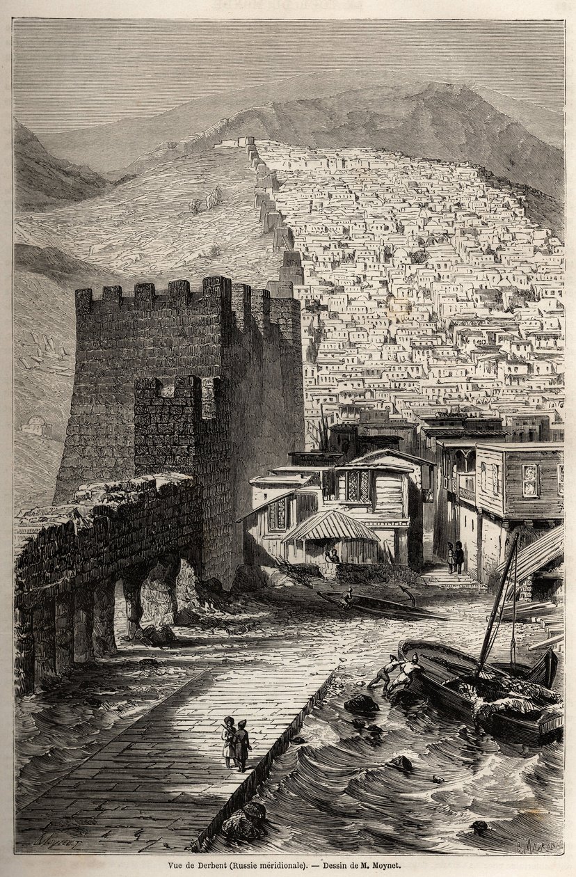 Derbent látképe alkotó: Jean Pierre Moynet