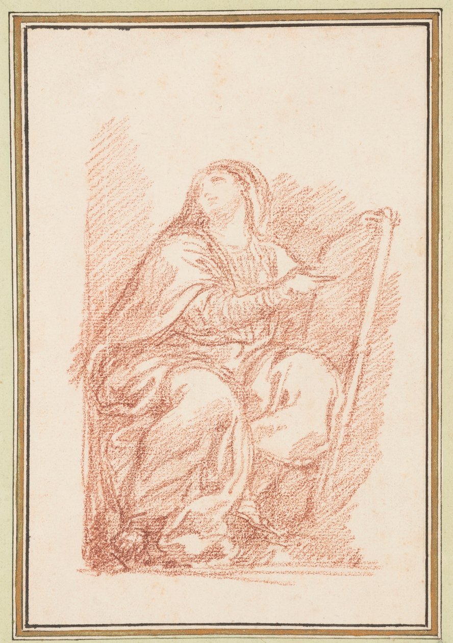 Ülő figura tablettel alkotó: Jean Robert Ango