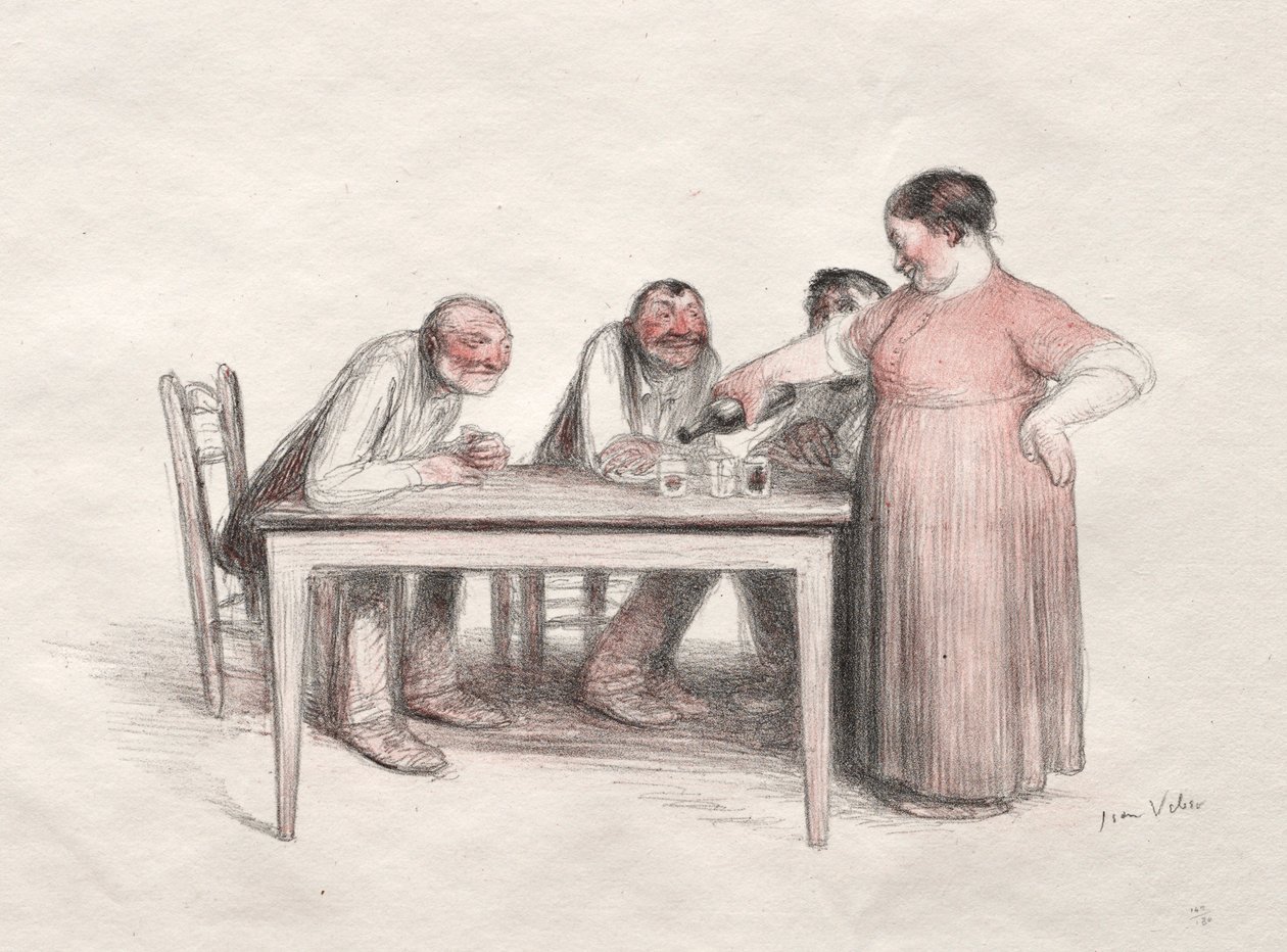 A pohár bor. alkotó: Jean Veber