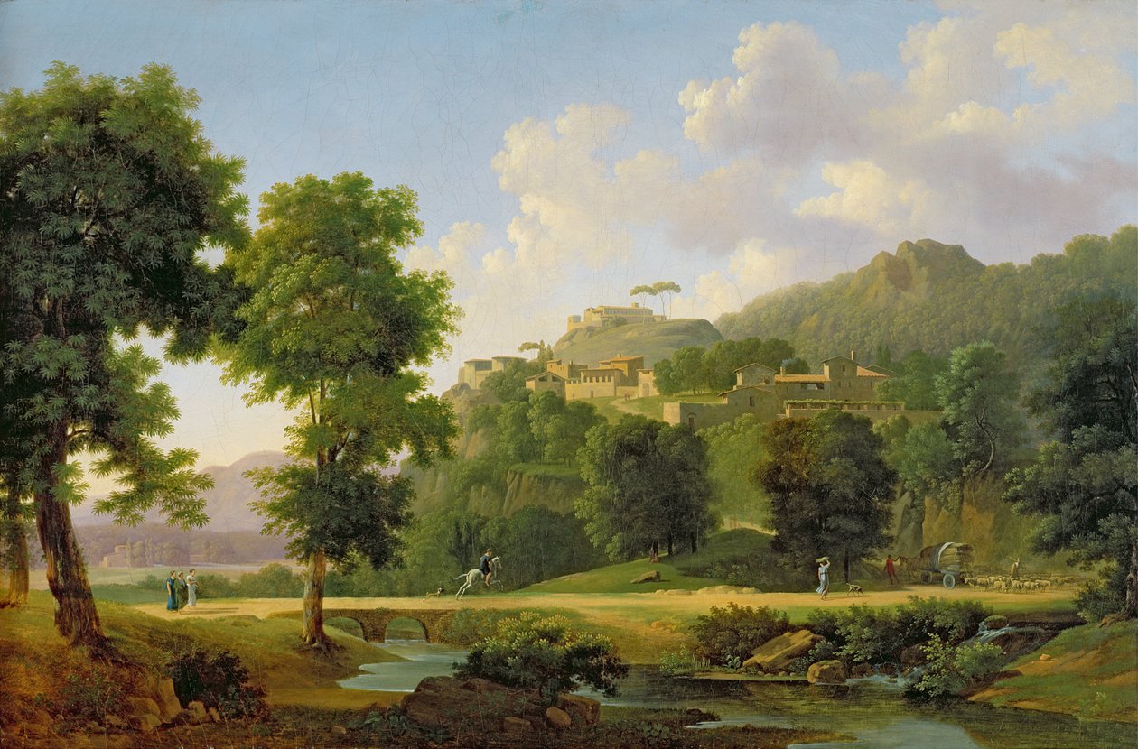 Táj lovassal, 1808-10 körül alkotó: Jean Victor Bertin