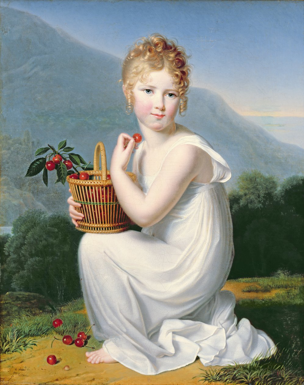 Fiatal lány eszik cseresznyét alkotó: Jeanne Elisabeth Chaudet