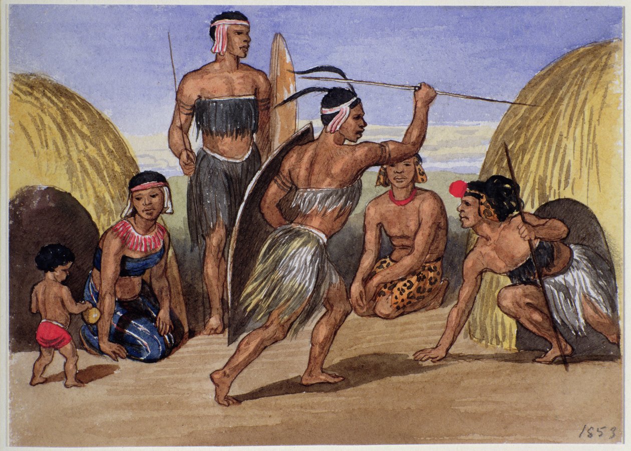 Zulusok táncolnak Londonban, 1853 alkotó: Jemima Blackburn