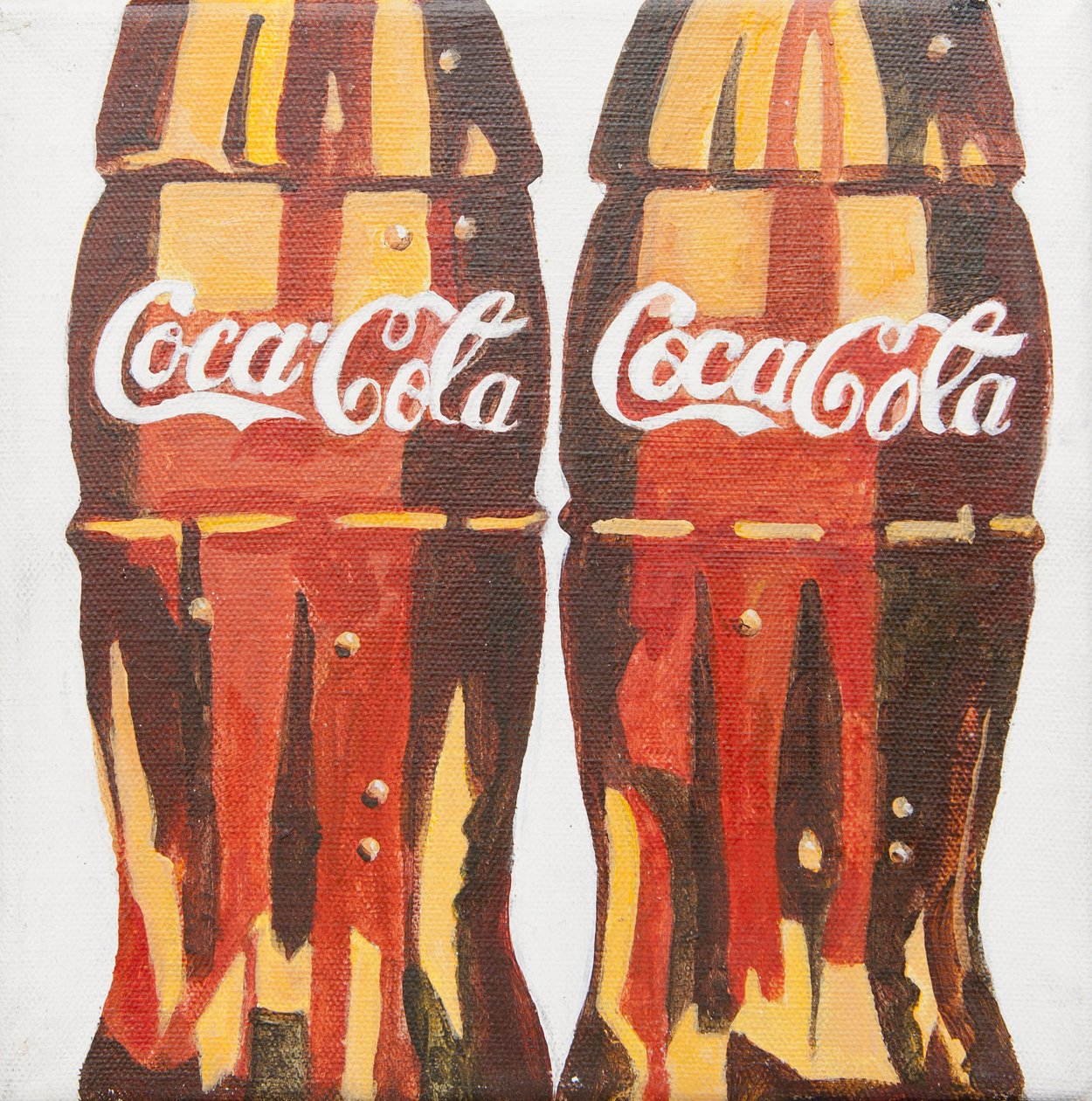 Coca Cola palackok (akril) alkotó: Jennifer Abbott