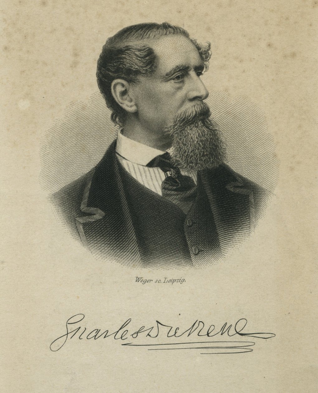 Charles Dickens, Weger metszete, 1874 körül. alkotó: Jeremiah Gurney