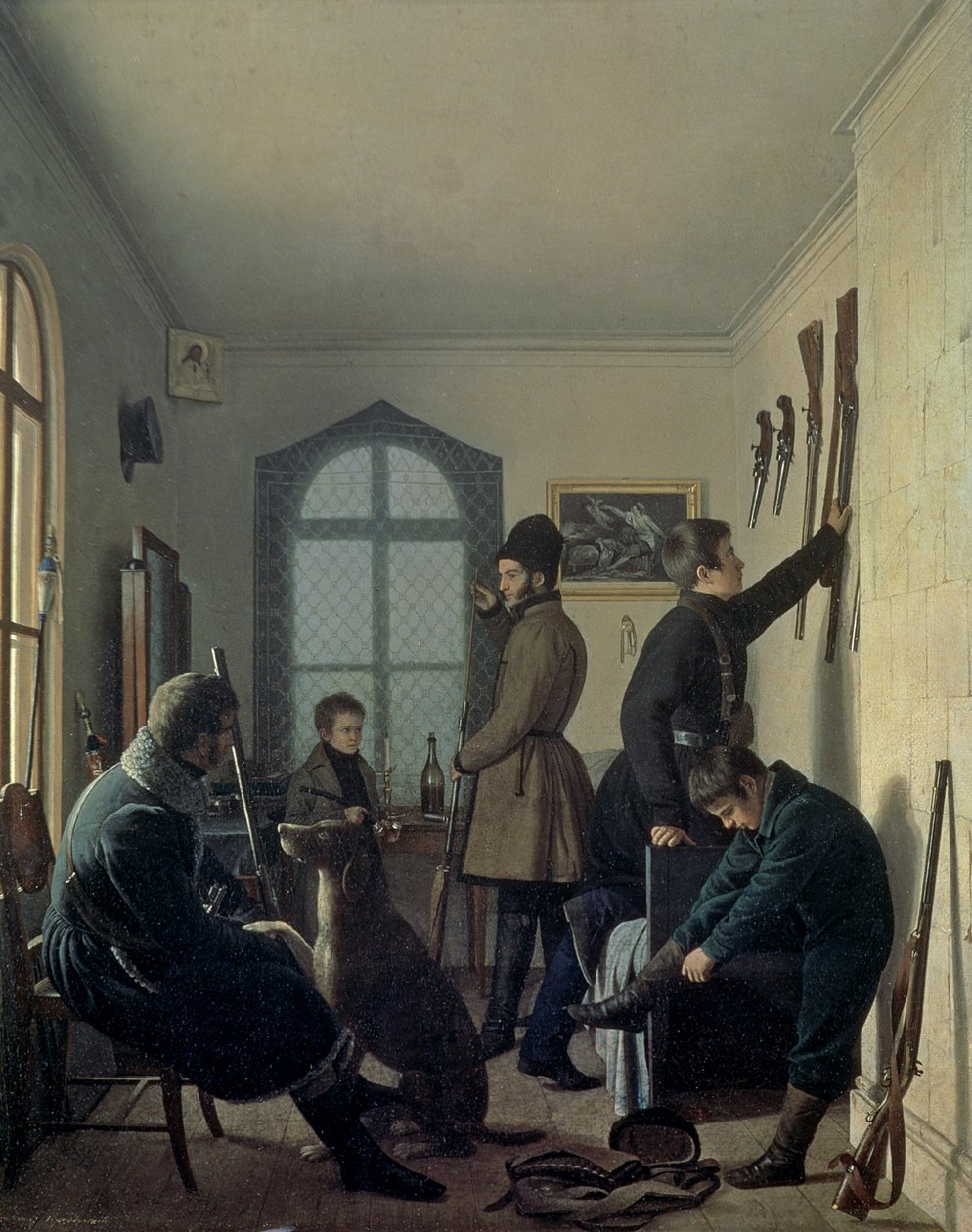 Vadászat előkészületei, 1836 alkotó: Jevgraf Fiodorovitch Krendovsky