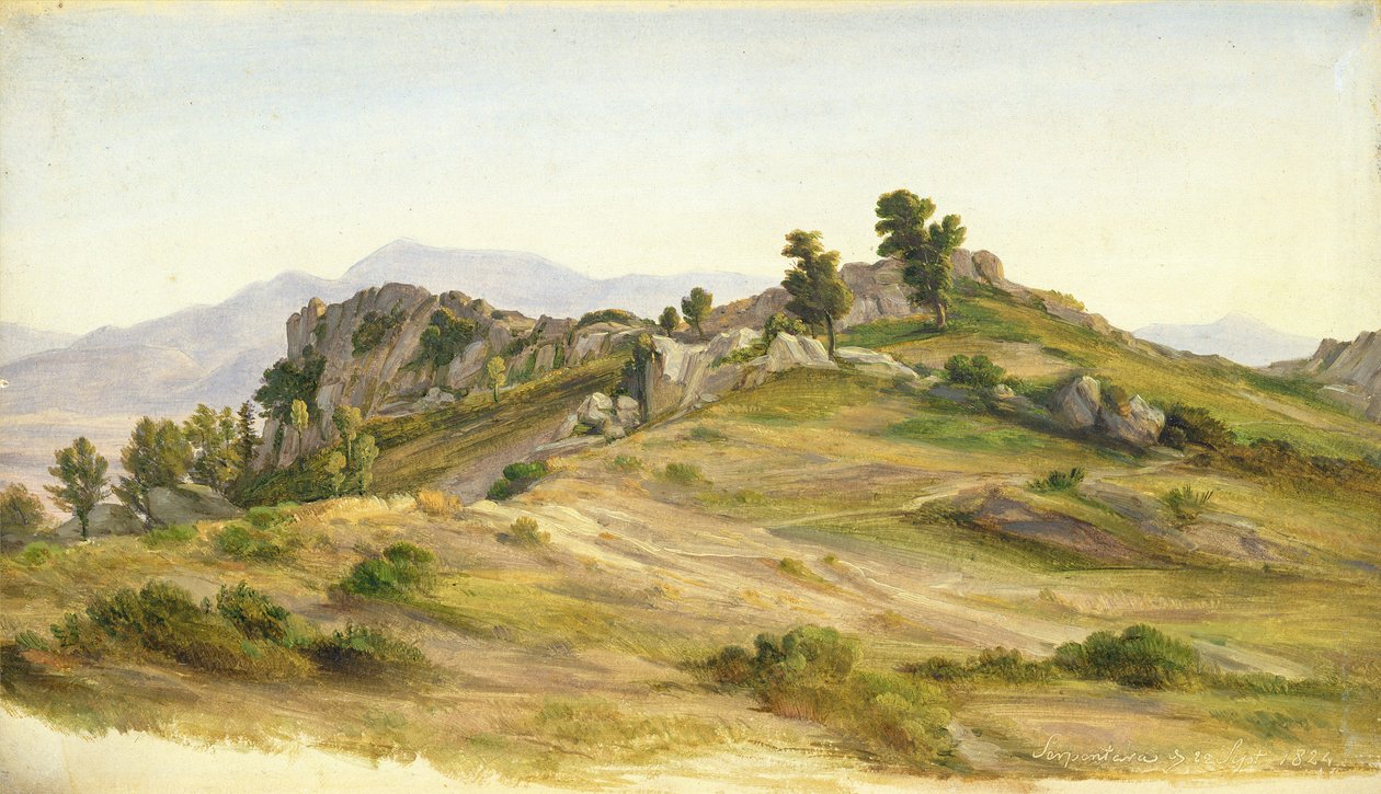 A Serpentara Olevanoban, 1824 (olaj, papír, kártyára rögzítve) alkotó: Joachim Faber