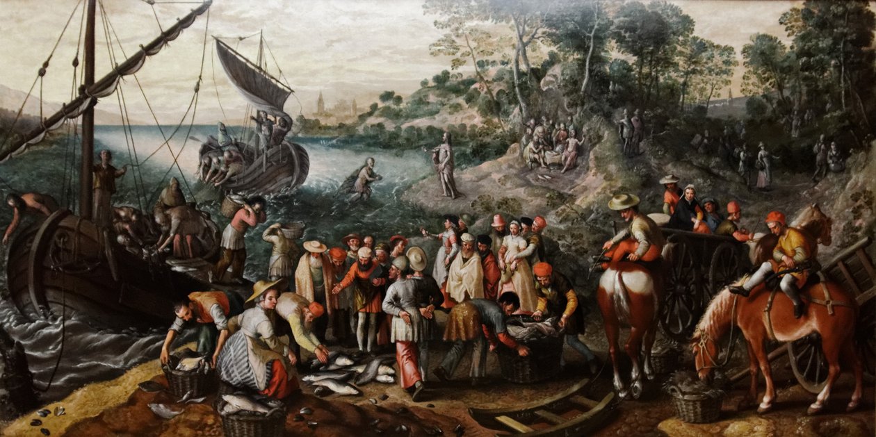 A halak csodás csapolódása alkotó: Joachim Beuckelaer