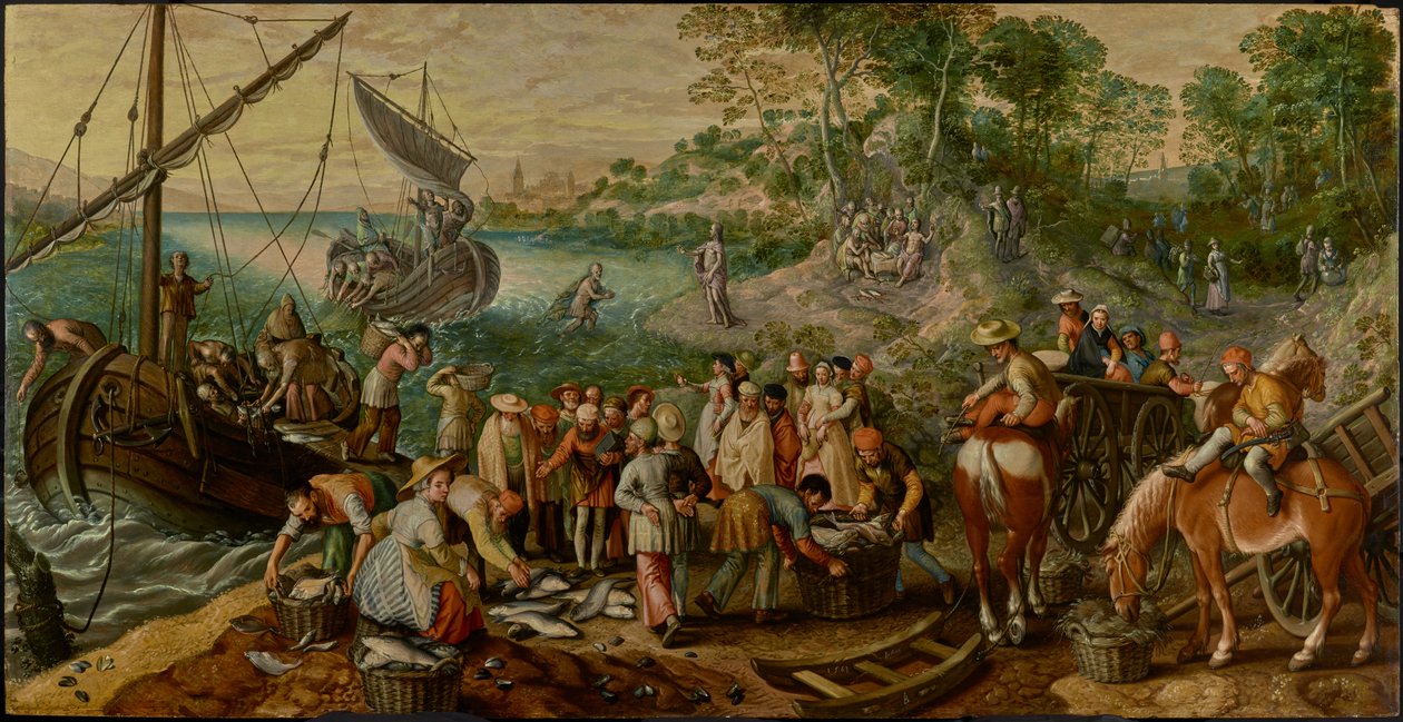 A halak csodás csapolódása alkotó: Joachim Beuckelaer