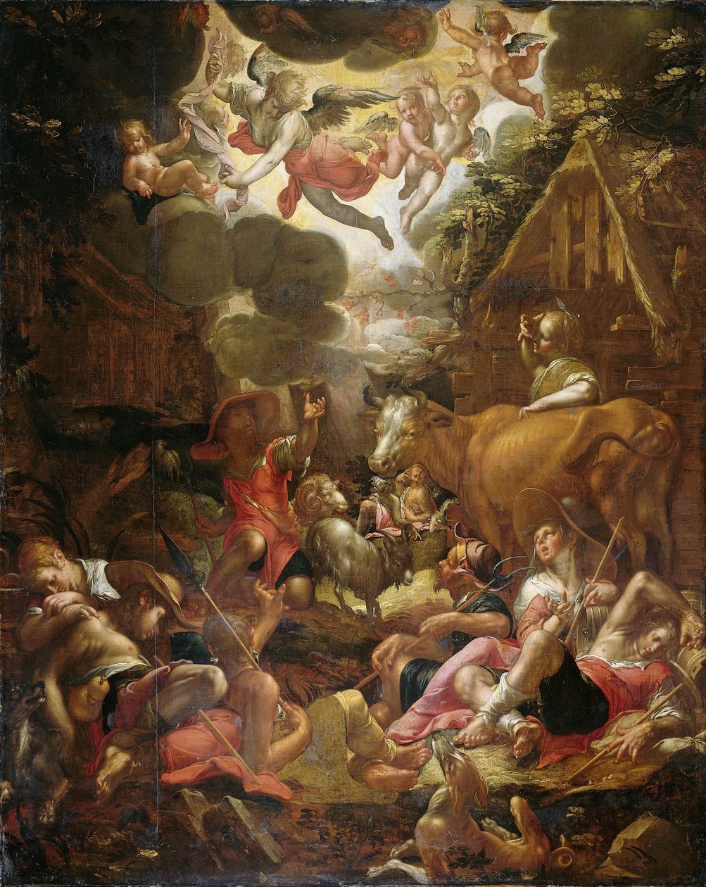 Angyali üdvözlet a pásztoroknak alkotó: Joachim Wtewael or Utewael