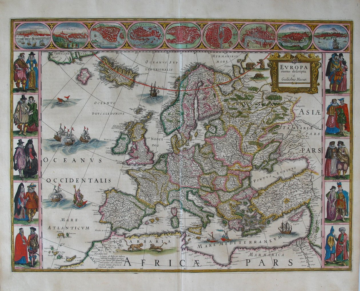 Európa térkép innen: Atlas Maior alkotó: Joan Blaeu