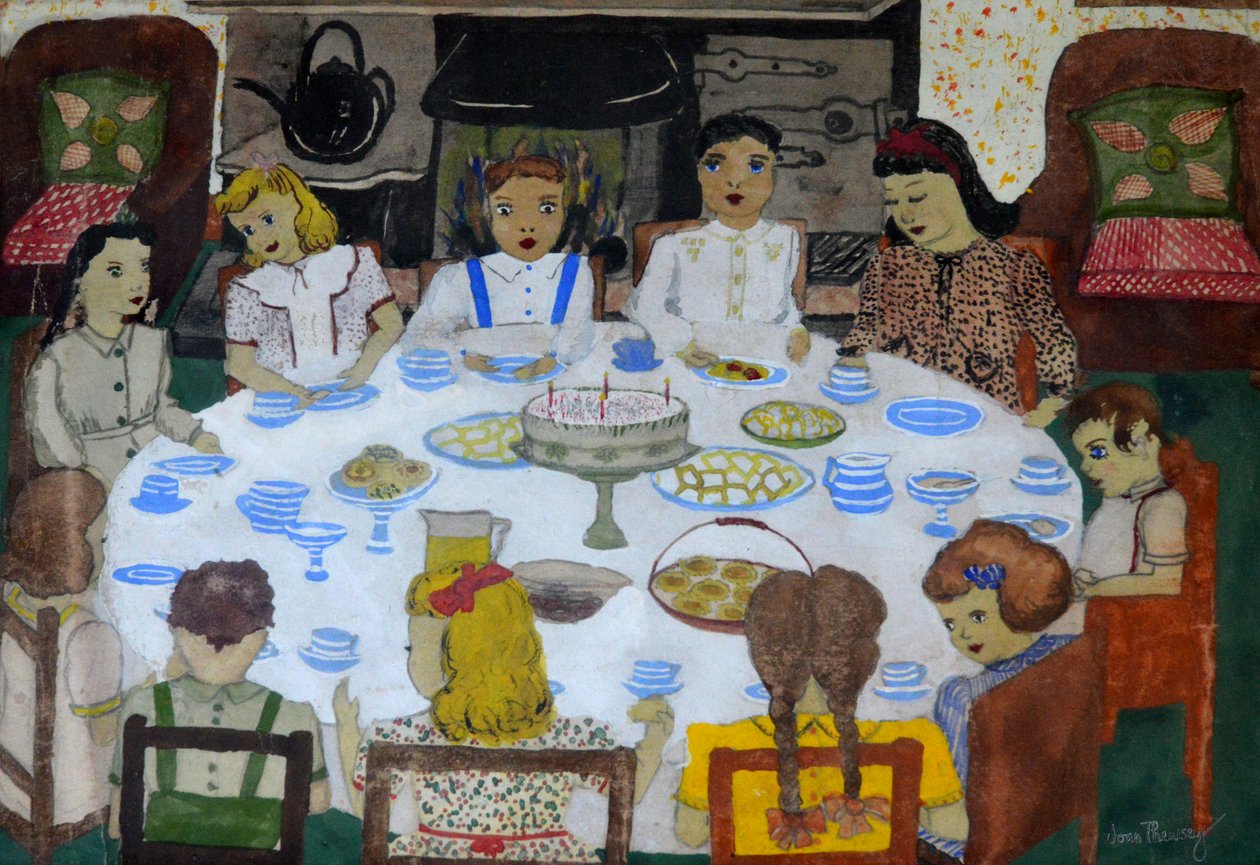 Gyermekparti, 1947 (guache) alkotó: Joan Thewsey