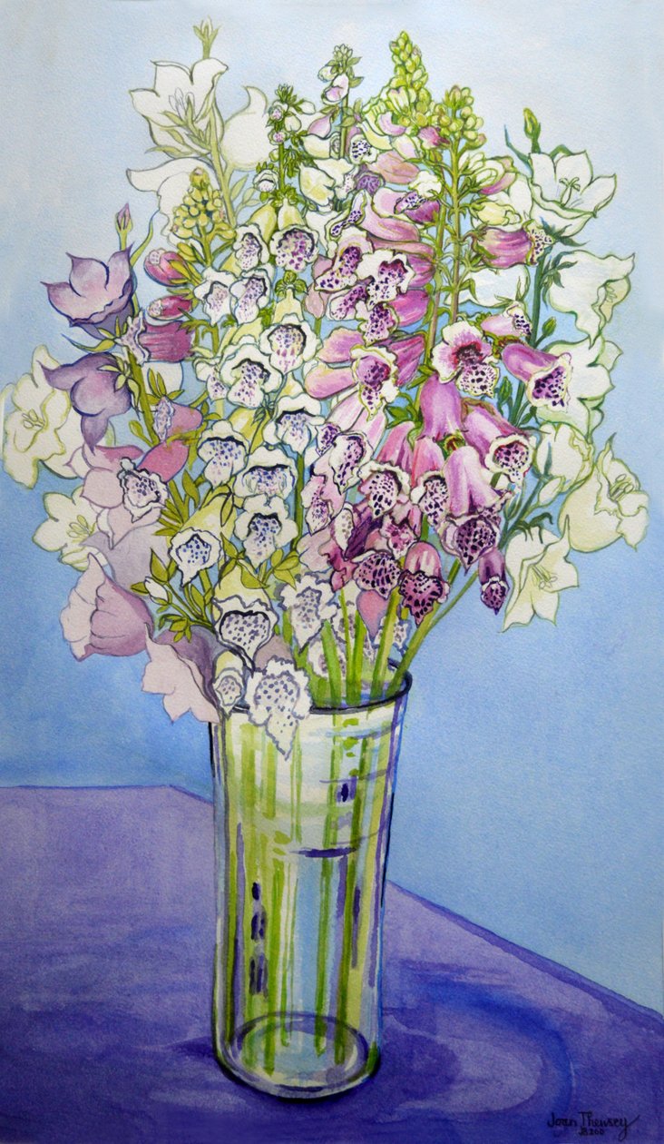 Foxgloves and Campanulas, 2005 alkotó: Joan Thewsey