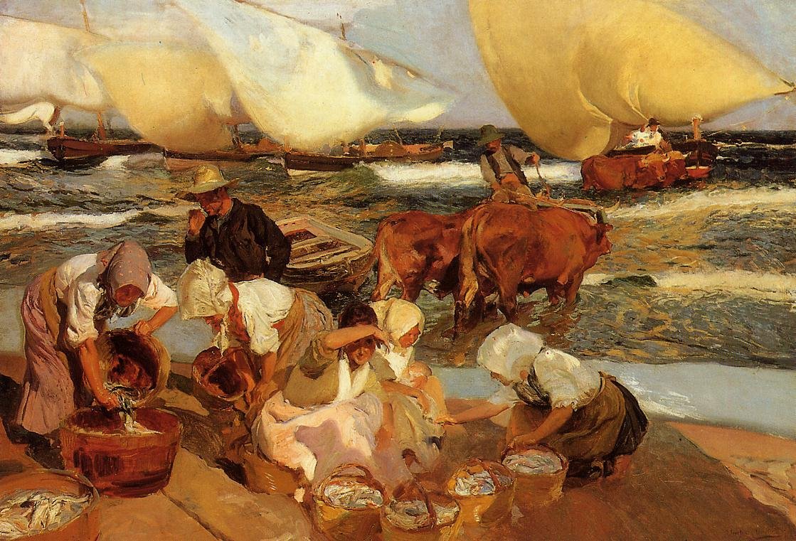 Strand Valenciában vagy a délutáni napsütésben alkotó: Joaquín Sorolla