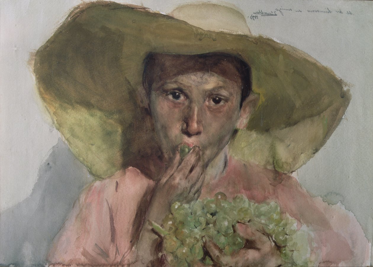 Szőlőt evő fiú alkotó: Joaquin Sorolla y Bastida