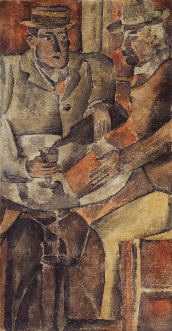 Cafe Gathering, 1926 körüli (tempera, vászon) alkotó: Joaquín Torres García