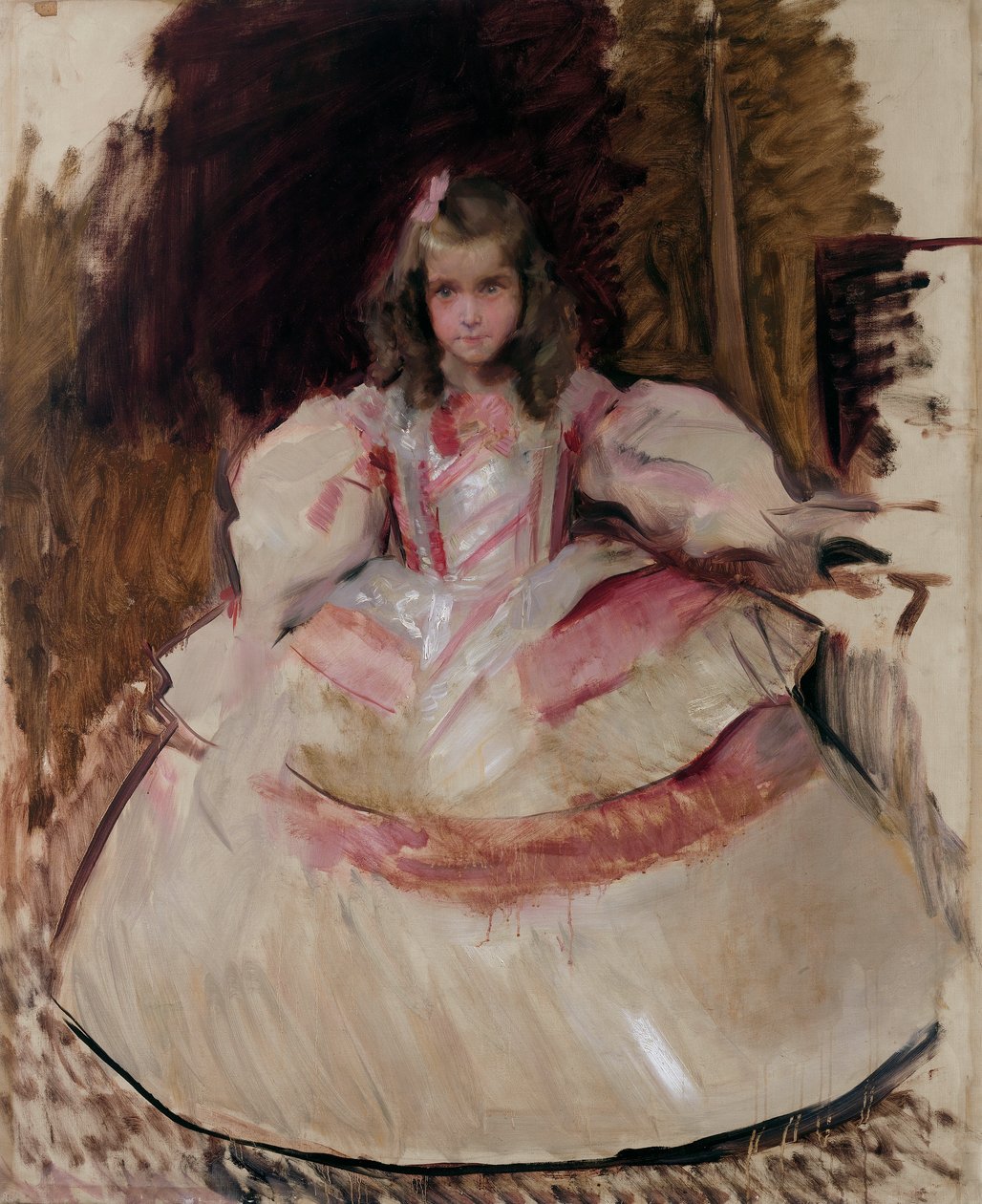 A lány María Figueroa lánynak öltözött alkotó: Joaquín Sorolla