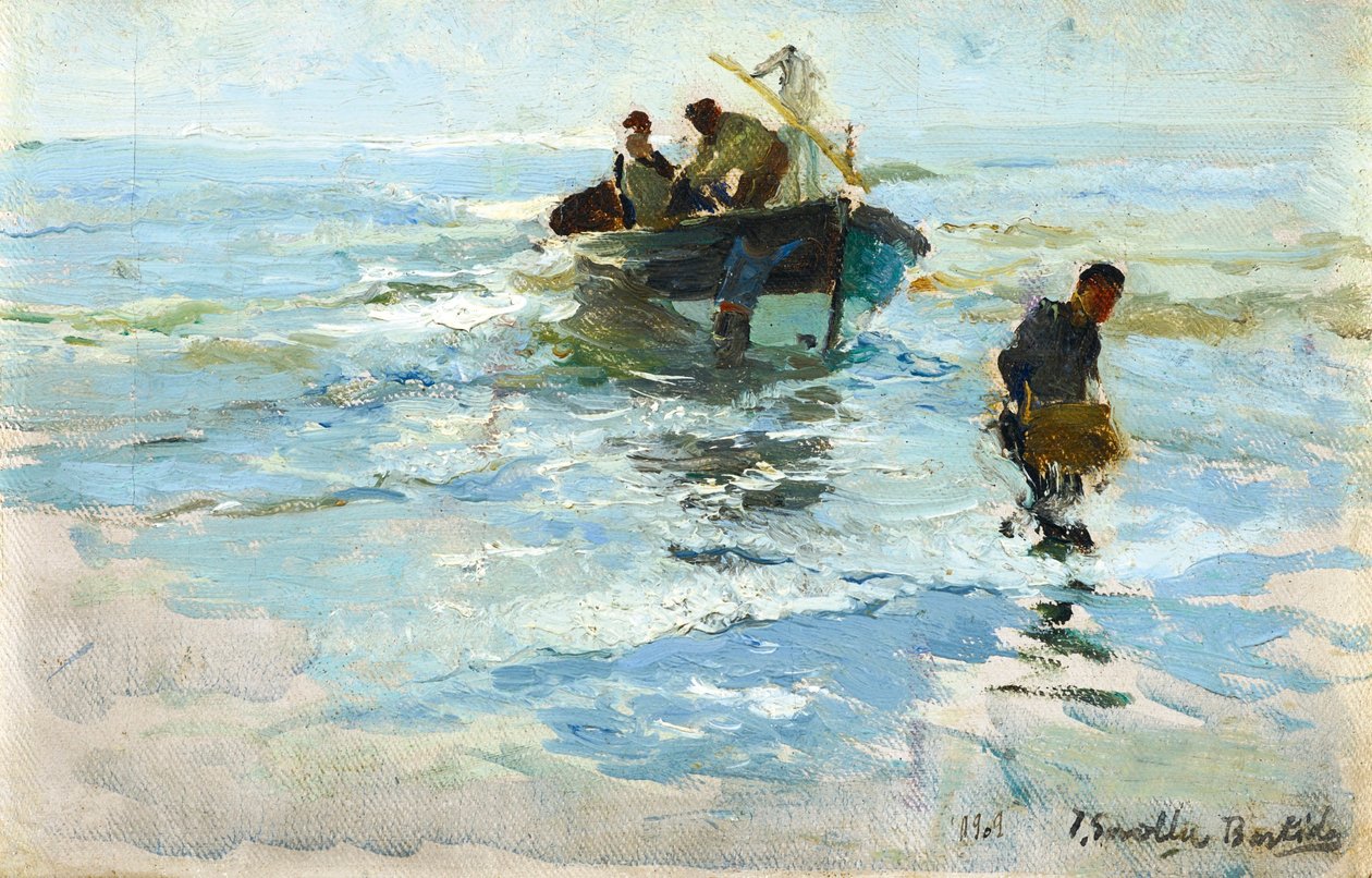 A hajó felszedése, Valencia Beach alkotó: Joaquín Sorolla