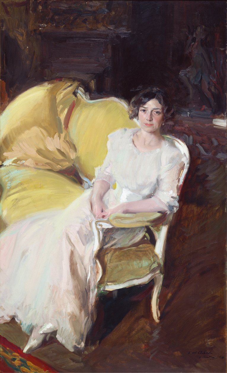 Clotilde a kanapén ül, 1910. alkotó: Joaquín Sorolla