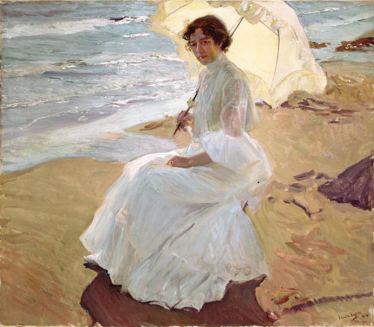 Clotilde a tengerparton, 1904. alkotó: Joaquín Sorolla