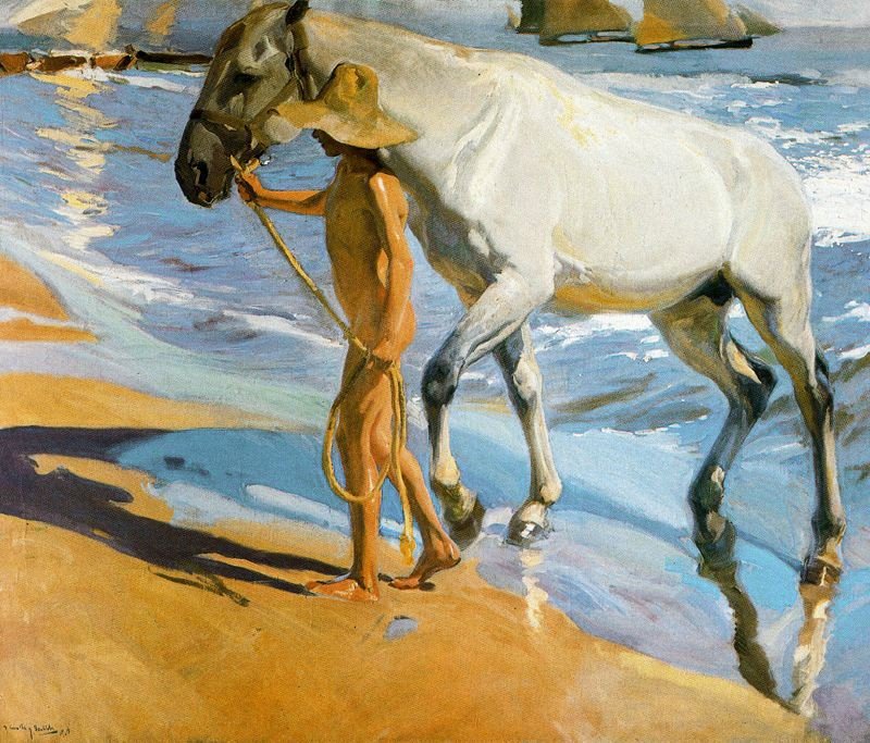  A ló fürdője alkotó: Joaquín Sorolla
