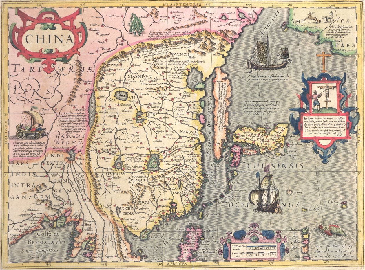 Kína, 1607 körül alkotó: Jodocus Hondius