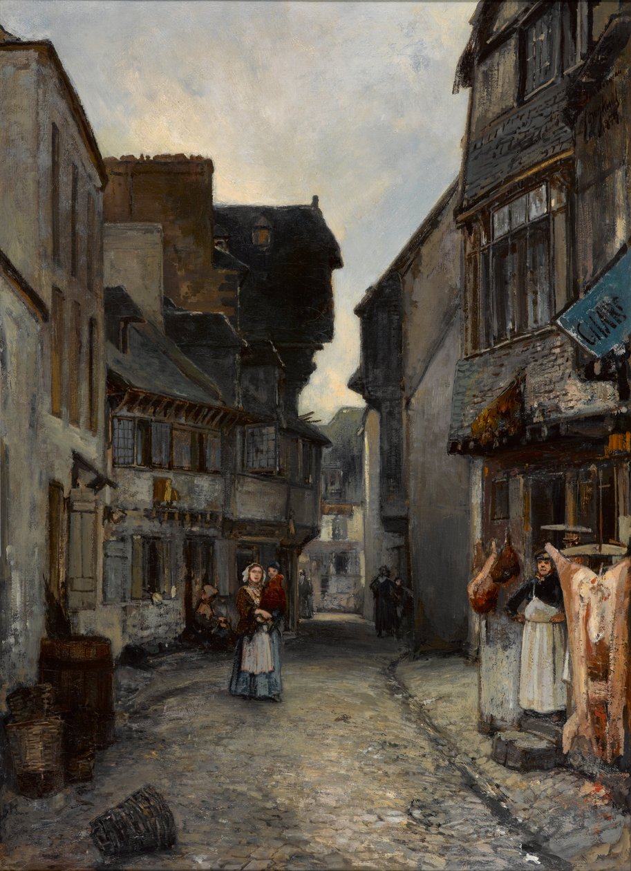 Utca Landerneau -ban alkotó: Johan Barthold Jongkind