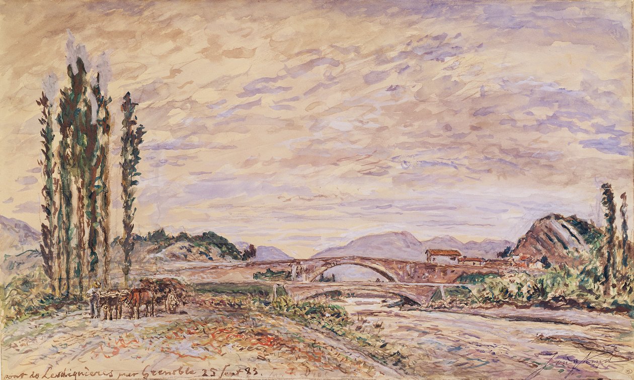A Pont de Lesdiguieres, Grenoble közelében, 1883 alkotó: Johan Barthold Jongkind