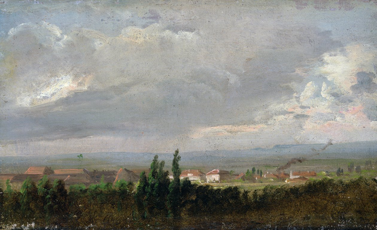 Zivatar Drezda közelében, 1830 (olaj, papír, vászonra festve) alkotó: Johan Christian Dahl