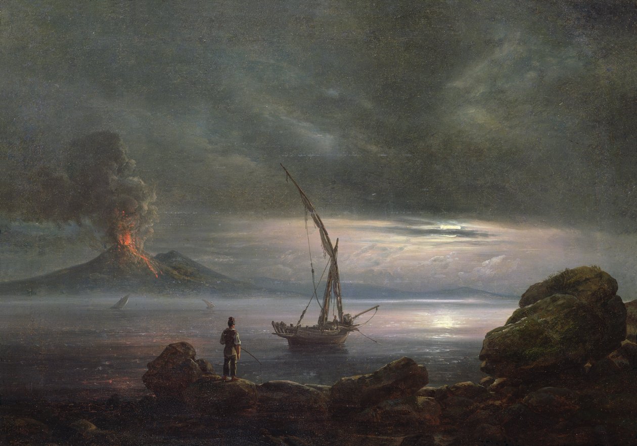 Vulkán este, Szicília alkotó: Johan Christian Dahl