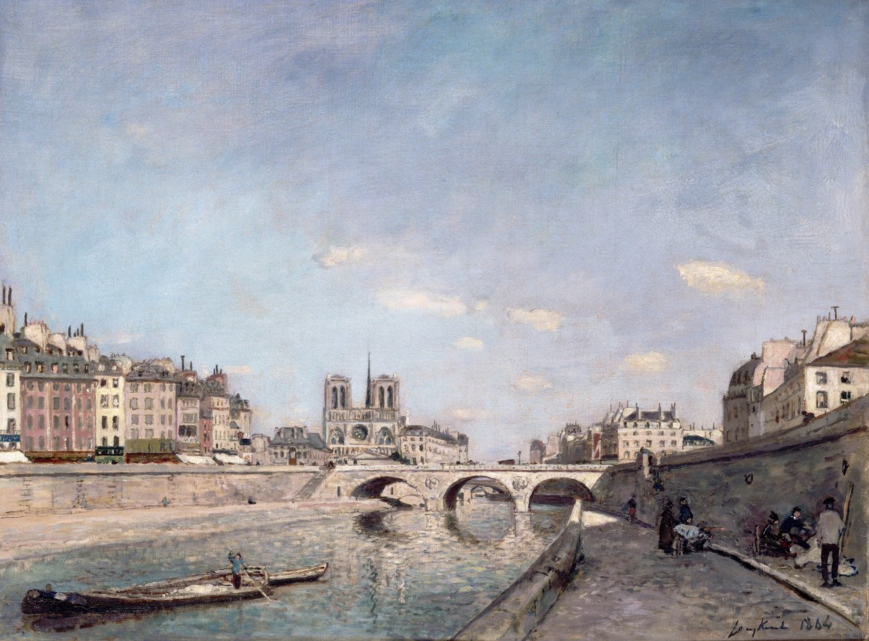 A Szajna és a Notre-Dame Párizsban alkotó: Johan Barthold Jongkind