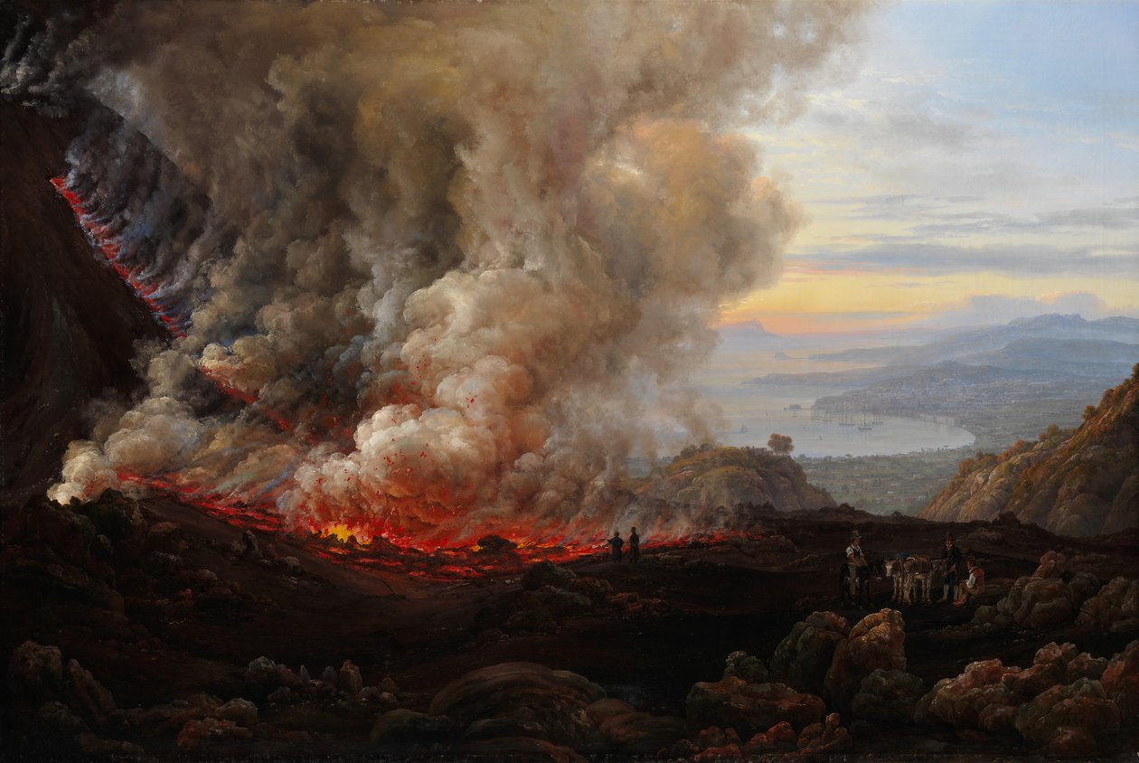 A Vezúv kitörése, 1824. alkotó: Johan Christian Dahl