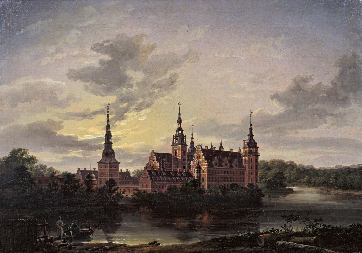 Frederiksborg-rés a holdfényben, 1817. alkotó: Johan Christian Dahl