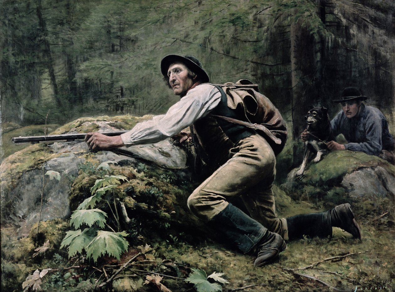 Elk vadászat, 1889 alkotó: Johan Tiren
