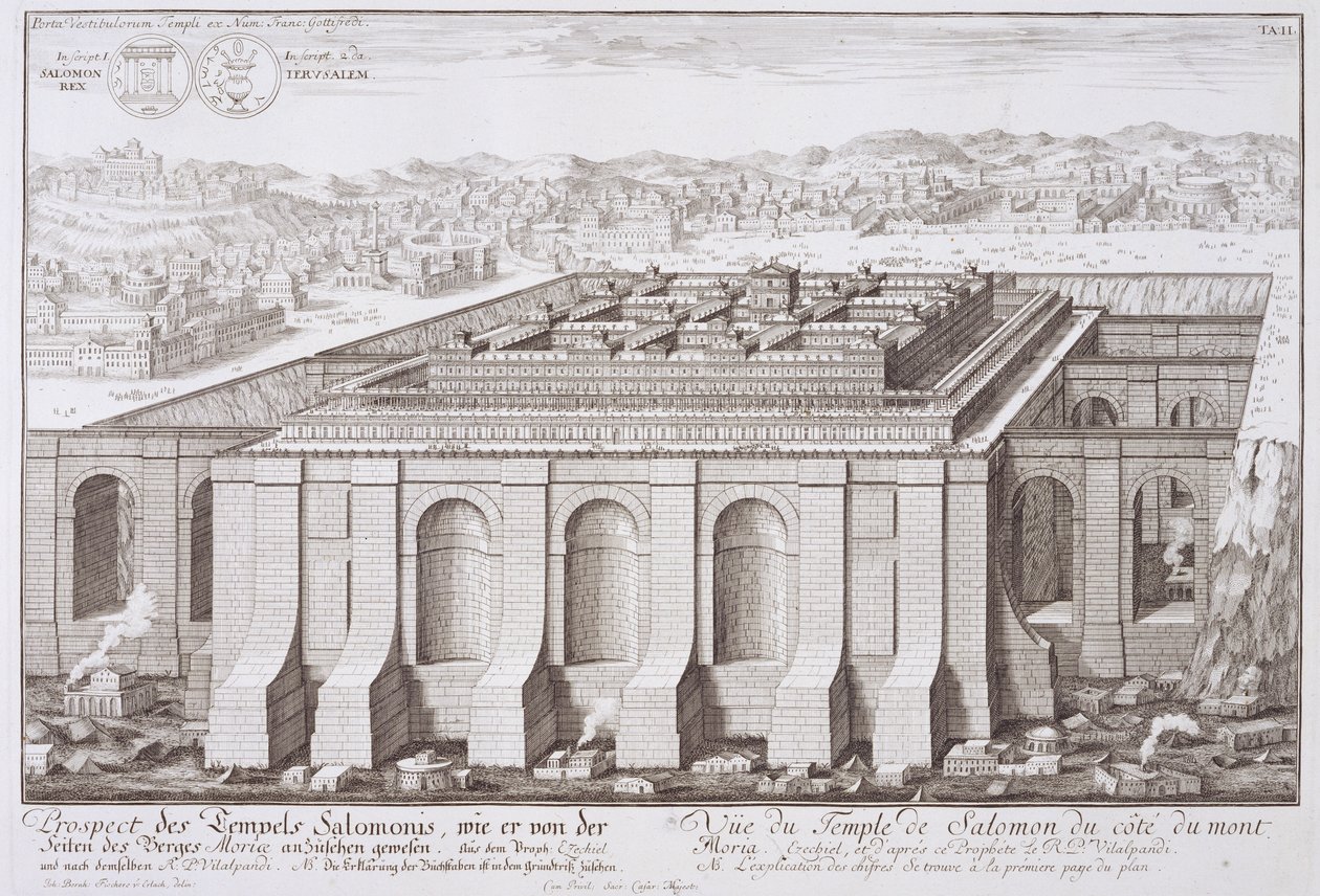 Salamon temploma, Jeruzsálem, a "Entwurf einer historischen Architektur" című műből, 1721 alkotó: Johann Bernhard Fischer von Erlach