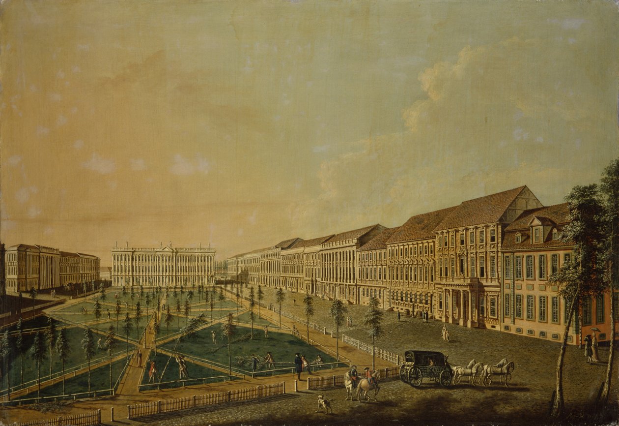 A Wilhelmsplatz kilátása délről, 1773 alkotó: Johann Friedrich Meyer