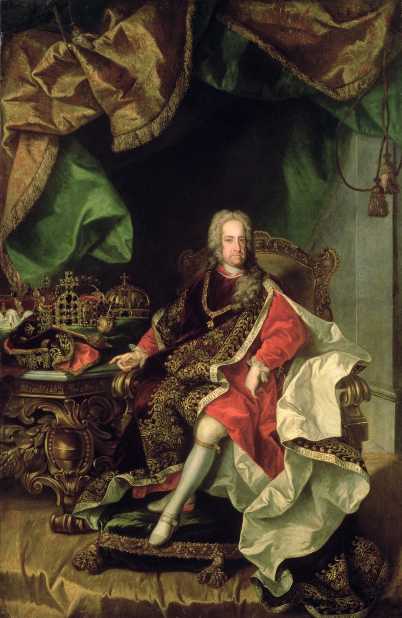 VI. Károly császár (1685-1740), 1730 körül, alkotó: Johann Gottfried Auerbach