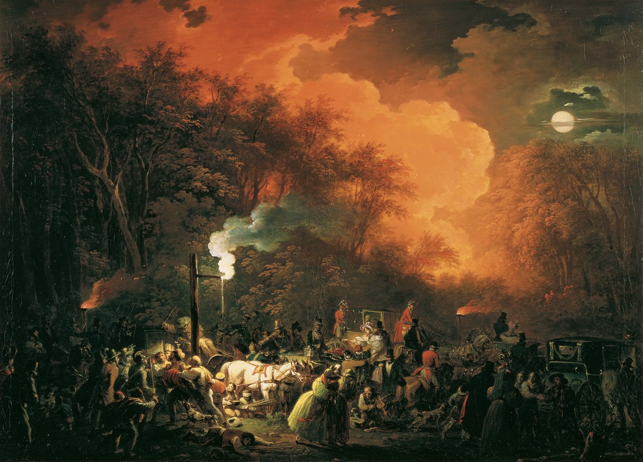 A Stuwer tűzijáték vége 1833. május 7 -én alkotó: Johann Josef Schindler
