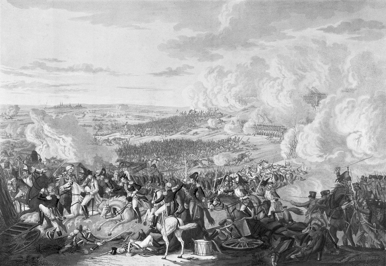 Napóleon repülése a waterlooi csatában, 1815. június 18., 1816. (akvatinta) alkotó: Johann Moritz Rugendas