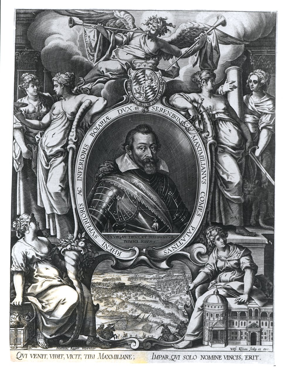 I. Bajor Maximilian portréja, Wolfgang Kilian (1581-1662) metszete alkotó: Johann Matthias Kager