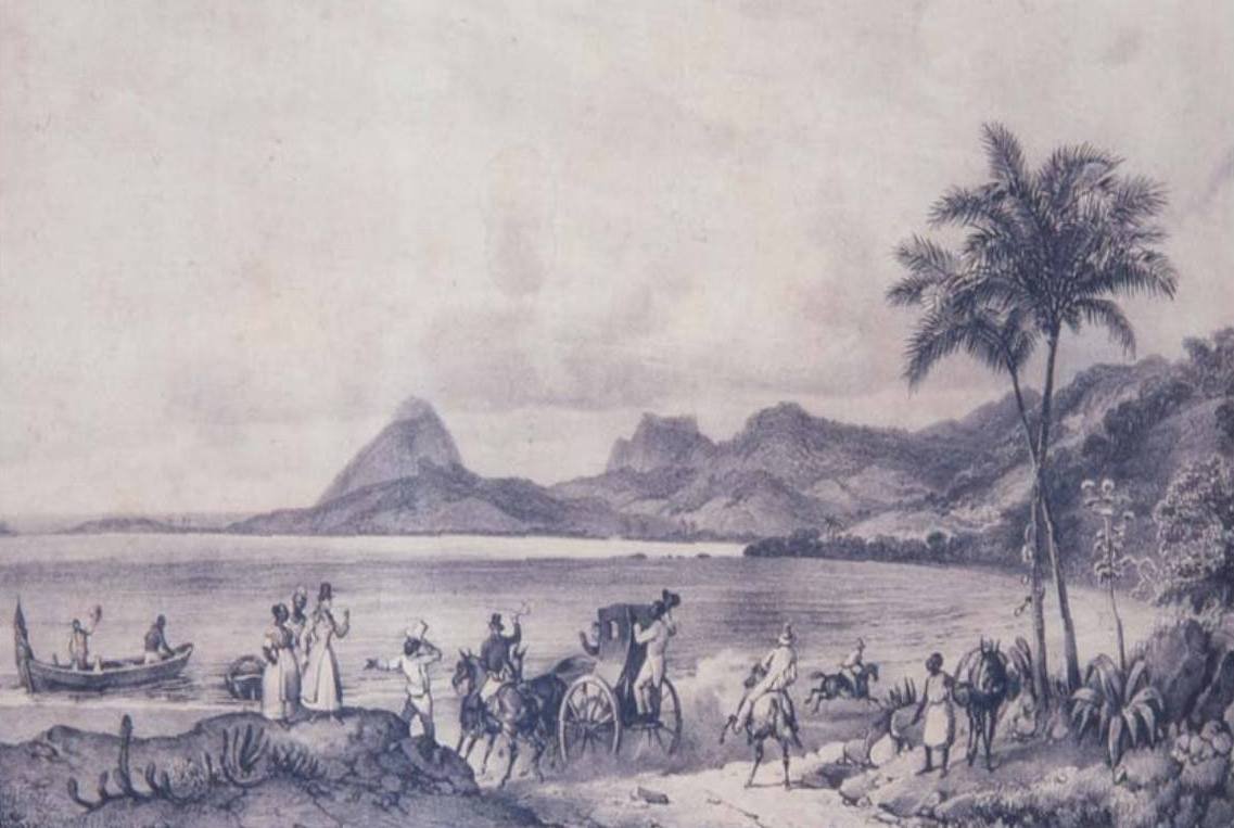 Lagoa das Tretas most Rodrigo de Freitas lagúna alkotó: Johann Moritz Rugendas