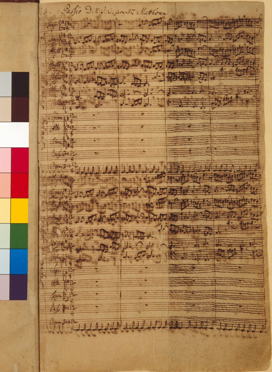 Urunk szenvedélye J.C. Matthew evangélista szerint BWV 244, 1730-as évek (toll papíron) alkotó: Johann Sebastian Bach