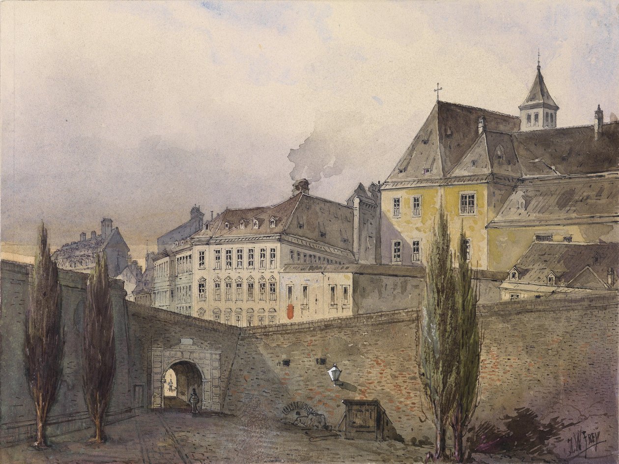 Városkép Bécsből alkotó: Johann Wilhelm Frey