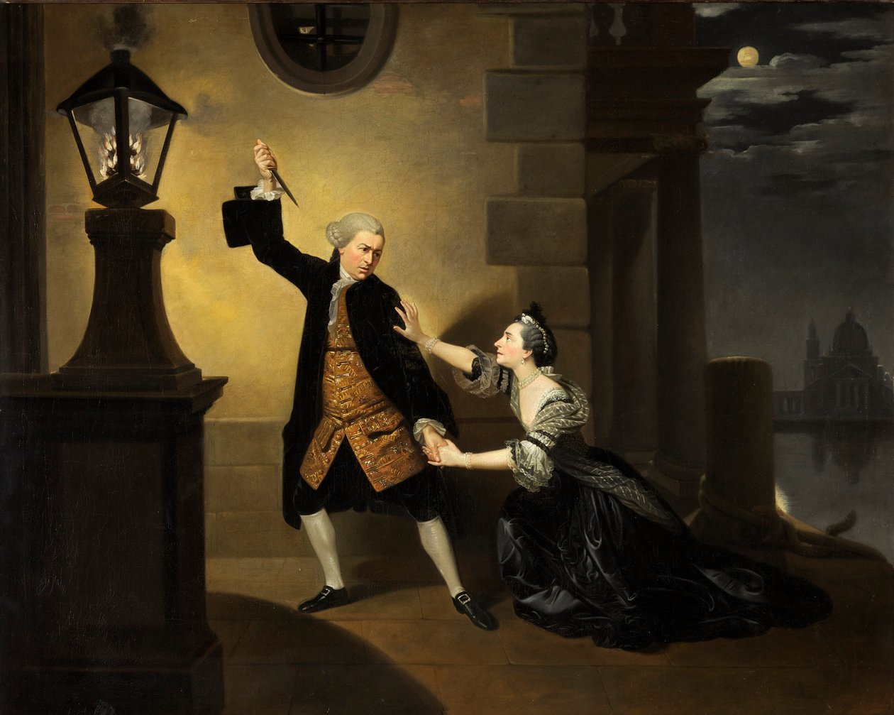 David Garrick Jaffier szerepében és Susannah Cibber Belvidera szerepében Thomas Otway „Venice Preserv’d” című filmjében, 1763 körül olaj, vászon alkotó: Johan Joseph Zoffany