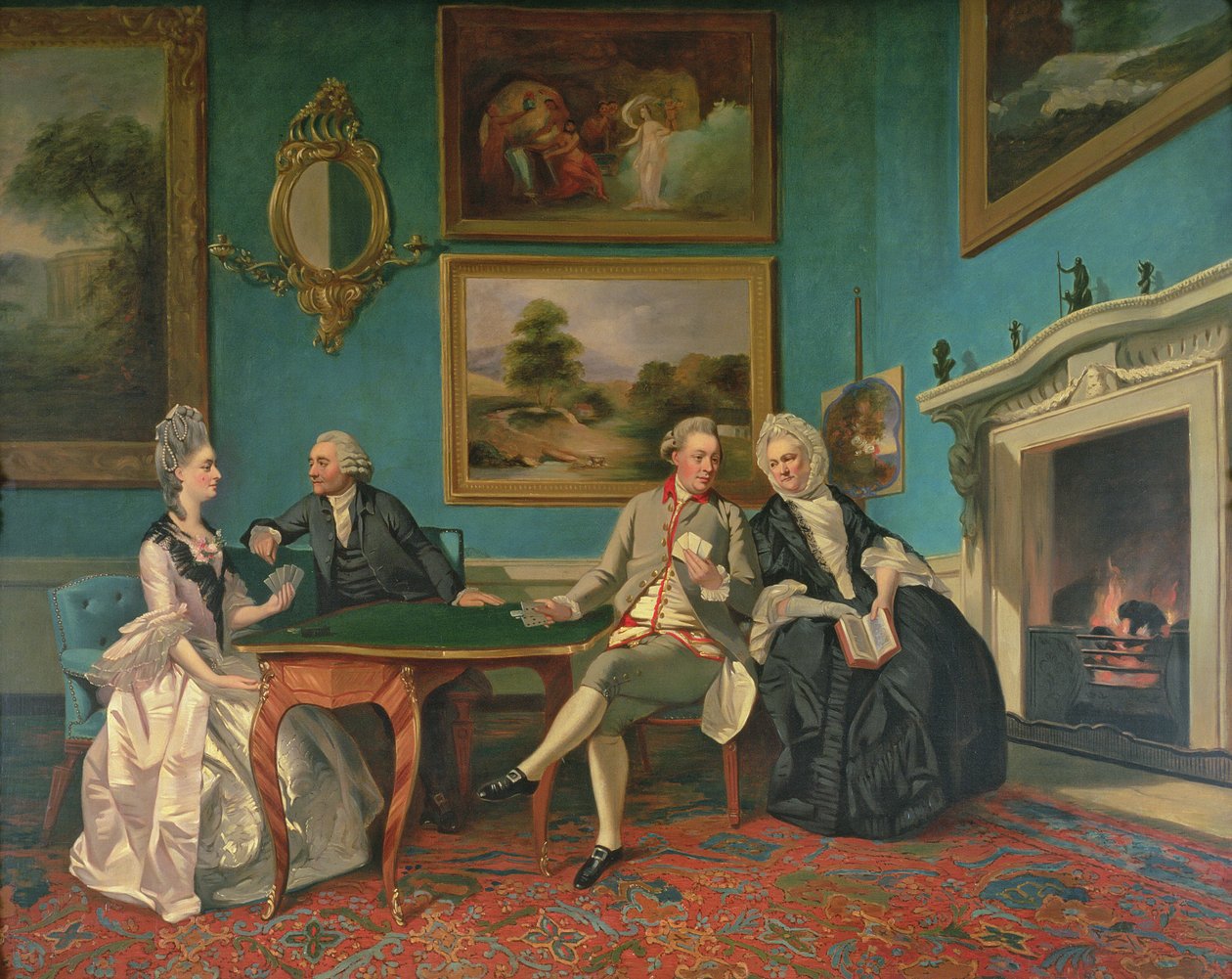 A Dutton család a Sherborne Park szalonjában, Gloucestershire, 1774 körül alkotó: Johan Joseph Zoffany