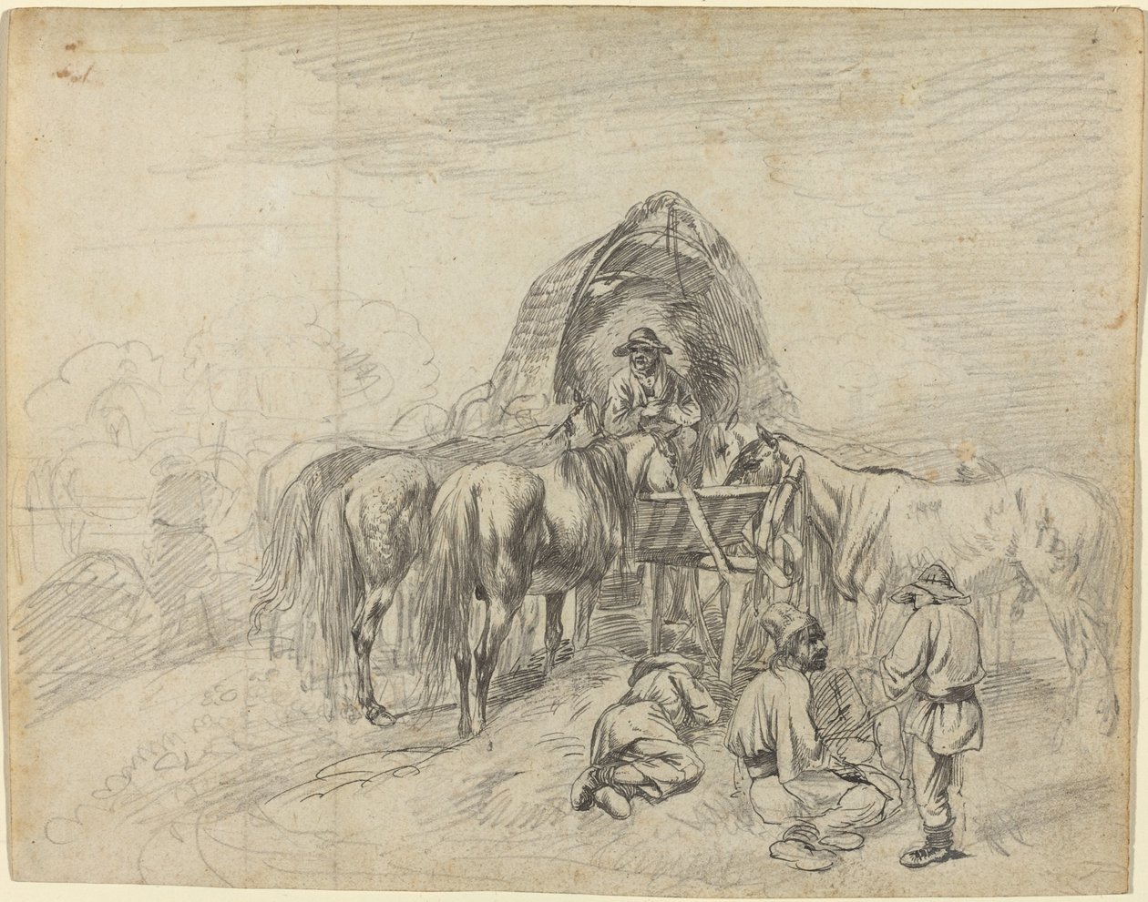 oláh kocsisok pihennek alkotó: Johann Adam Klein