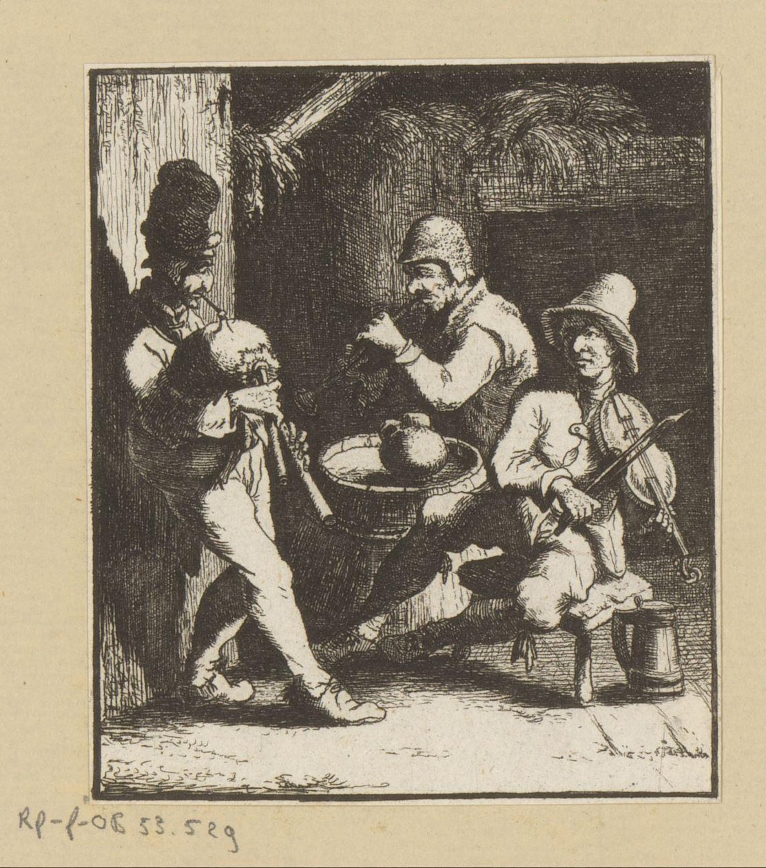 Három zenélő férfi alkotó: Johann Andreas Benjamin Nothnagel (possibly)