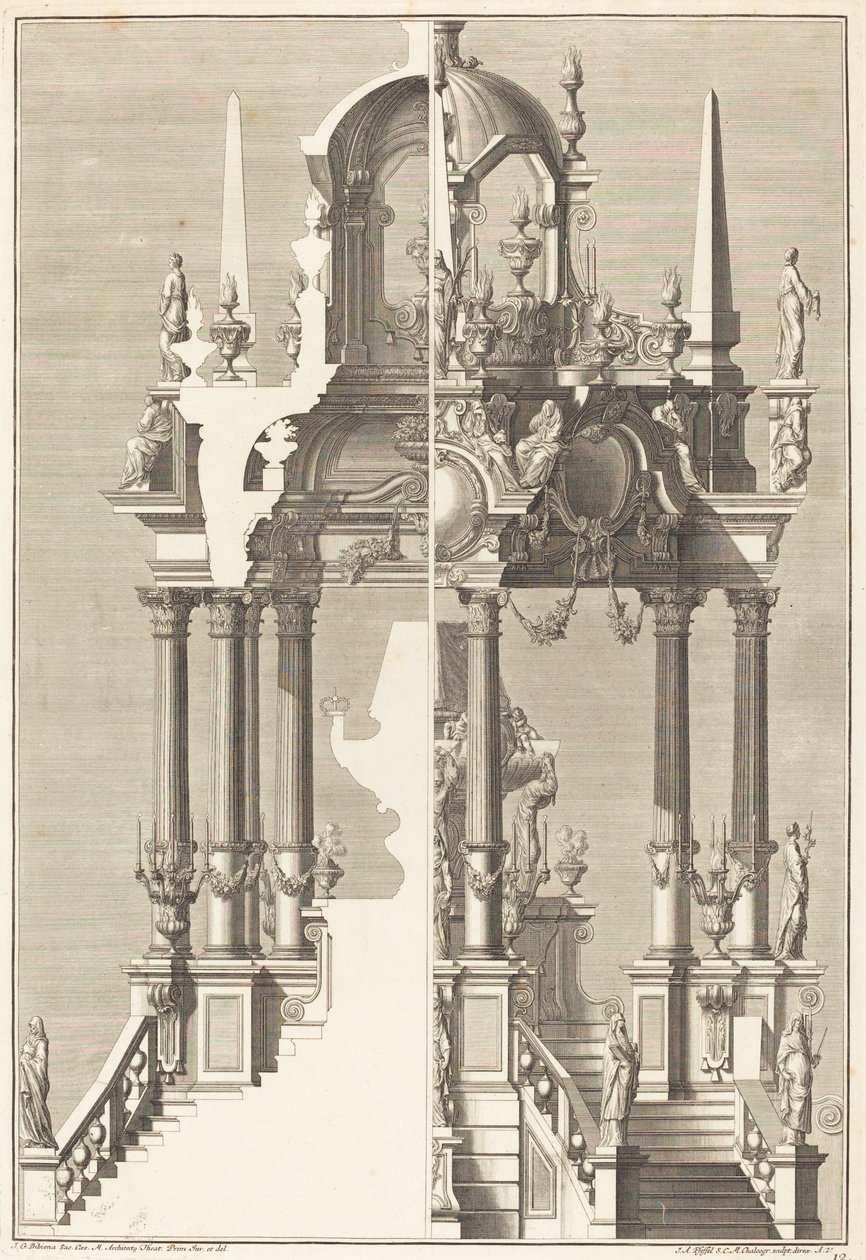 Ravatal alkotó: Johann Andreas Pfeffel I after Giuseppe Galli Bibiena