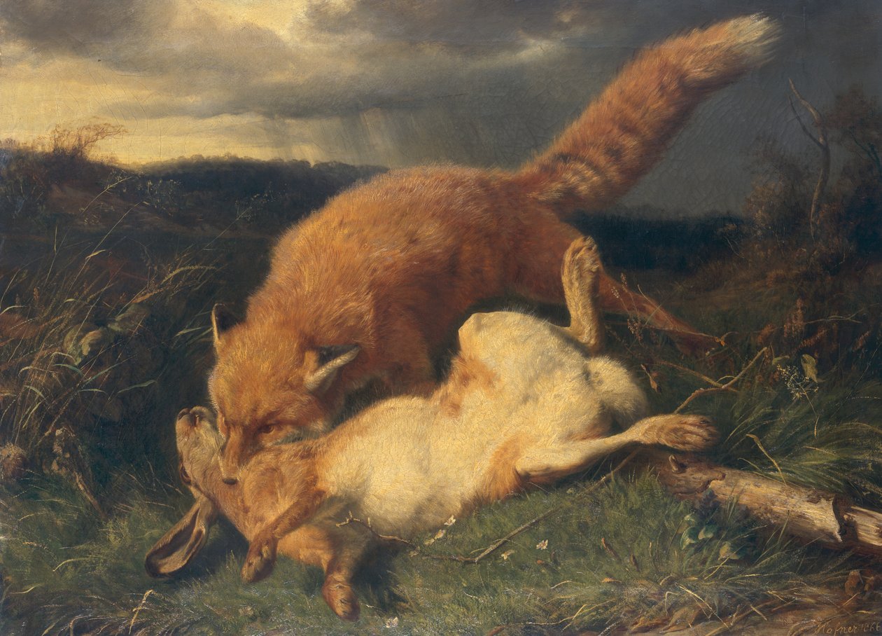 Róka és nyúl alkotó: Johann Baptist Hofner
